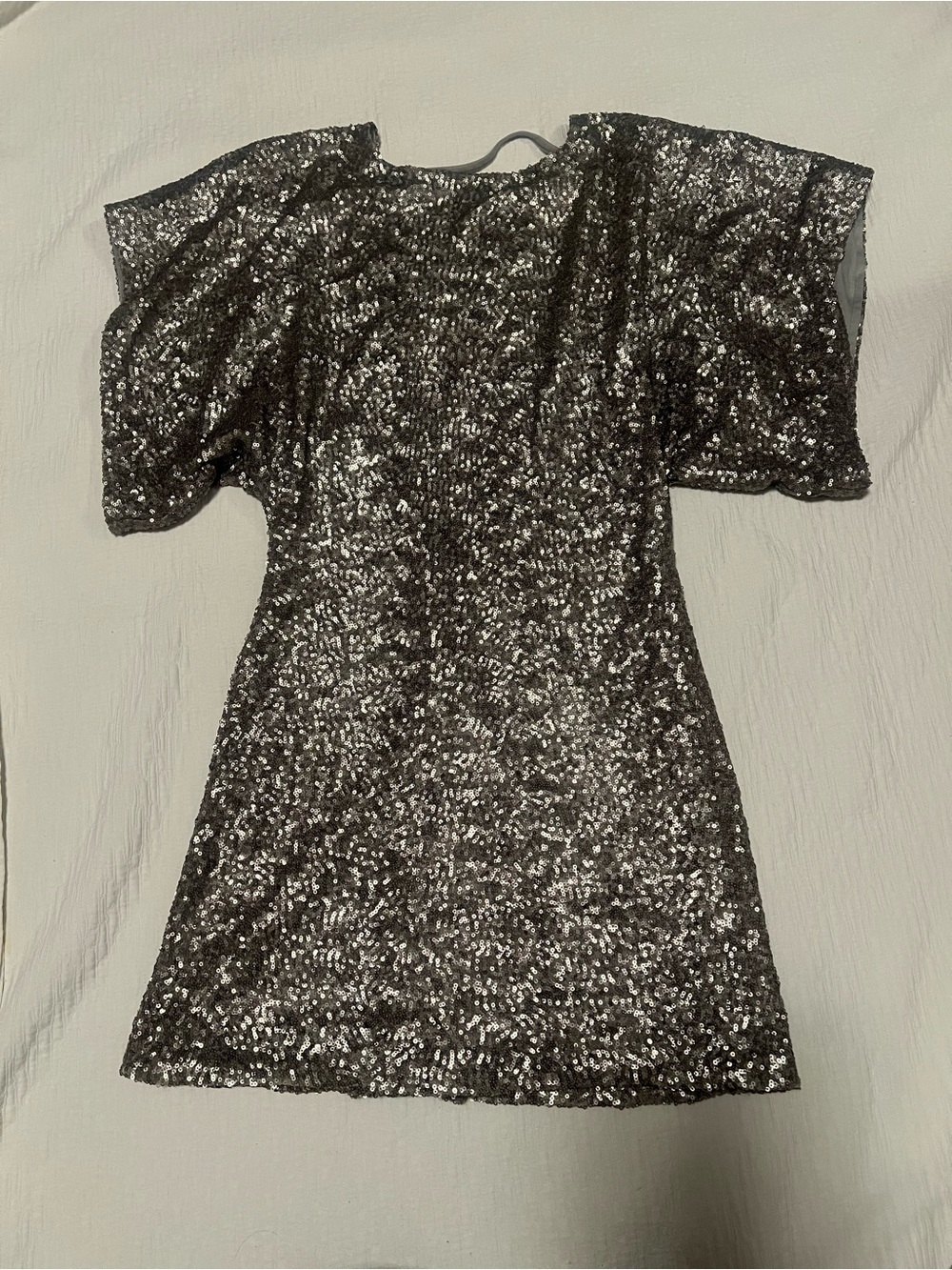 ASOS Silver Sequin Mini Dress XS US 2 Party Cocktail Holiday Glam